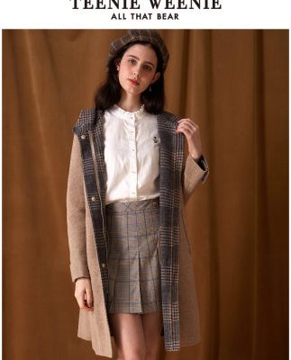 TeenieWeenie Bear Woolen Coat Women Middle Long 2019 Winter New Woolen Coat Loose Casual