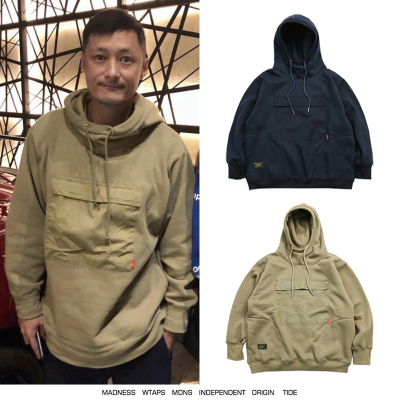 Madness wtaps mdns Yu Wenle áo len nam thương hiệu thủy triều lỏng lẻo cộng với áo khoác nhung đôi hoodie hoang dã