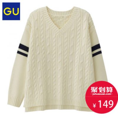 GU Áo len nữ cổ chữ V mới tuyệt vời 2020 Mùa xuân Trường thời trang mới Gió Áo len Nhật Bản 321902
