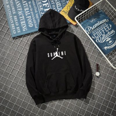 aj hình thang áo len nam trùm đầu cộng với nhung hoang dã trang phục đôi 23 bóng rổ thể thao giản dị áo thun rộng cộng với áo khoác nhung