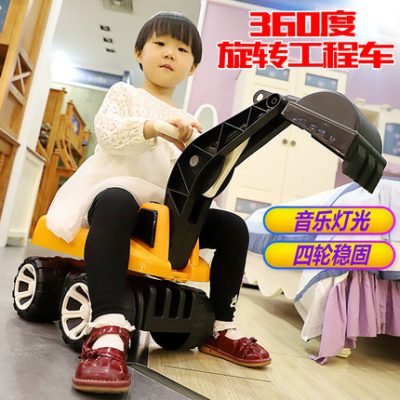Máy xúc trẻ em mới có thể ngồi cưỡi máy xúc lớn móc máy đồ chơi bé trai xe taxi o3CzA7a8c0