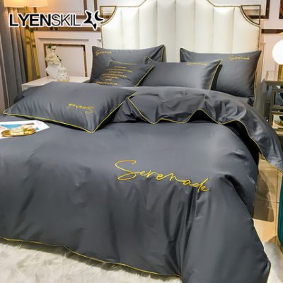 Cotton 60 mảnh dài chủ yếu cotton bốn mảnh theo phong cách châu Âu trần truồng thân thiện với da tấm chăn bông trải giường ba mảnh khăn trải giường