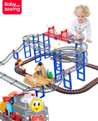 Baby Star Boy Puzzle Little Train Children Track Set Harmony Tốc độ cao Tàu lượn siêu tốc Đồ chơi Douyin