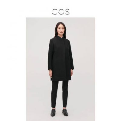 Áo khoác nịt cổ thẳng cho nữ COS COS Áo len đen 2019 Thu đông Sản phẩm mới 0768689001