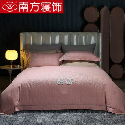 Bộ đồ giường miền Nam trang trí cotton bốn mảnh mùa đông chải giường bằng vải lanh chăn đơn ký túc xá giường đôi cung cấp YS
