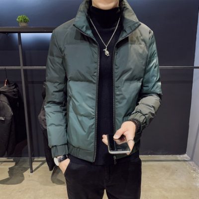 Áo khoác nhẹ cho nam ngắn phần 2019 mùa đông mới đứng cổ áo Hàn Quốc Slim giản dị đẹp trai hợp thời trang áo khoác ấm