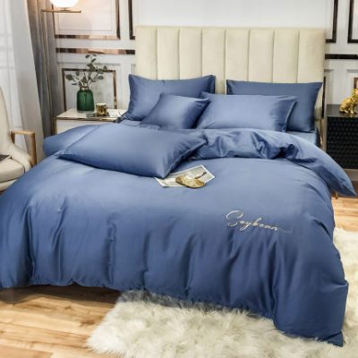 Cotton bốn mảnh 60 bông dài chủ yếu bông ngủ satin siêu mềm tối giản ga trải giường chăn ga gối