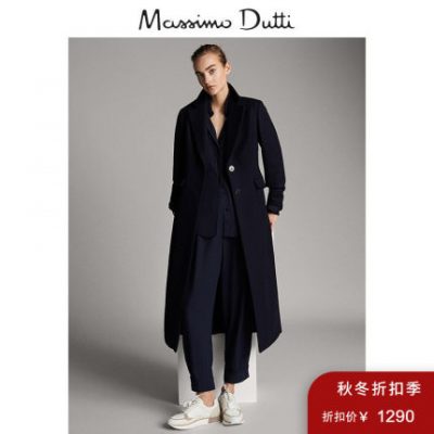 Mùa thu đông Massimo Massimo Dutti Nữ mùa thu đông Mùa đông có nút áo len hải quân Áo dài giữa 06408564401