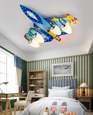 Tmall elf đèn máy bay phòng trẻ em đèn trần phòng ngủ cậu bé sáng tạo nordic tối giản hiện đại phim hoạt hình phòng đèn lưới siêu lửa thông minh điều khiển giọng nói wifi không dây mẫu giáo trang trí