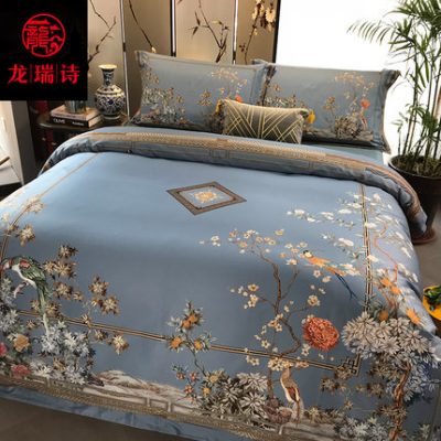 Trung Quốc 100 In kỹ thuật số Bông dài chủ yếu Bông cotton bốn mảnh Khăn trải giường mùa đông Chăn bao gồm Bộ đồ giường