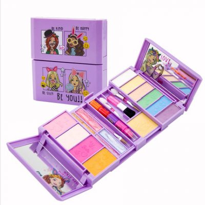 Mỹ phẩm trẻ em Barbie thiết lập hộp công chúa không độc hại hiệu suất bé gái son môi bóng mắt quà tặng đồ chơi