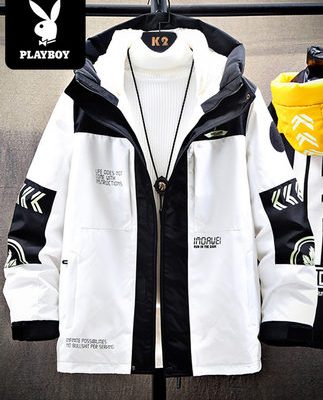 Playboy 2019 mới xuống áo khoác nam phiên bản Hàn Quốc của xu hướng mùa đông hoang dã giản dị trùm đầu mùa đông