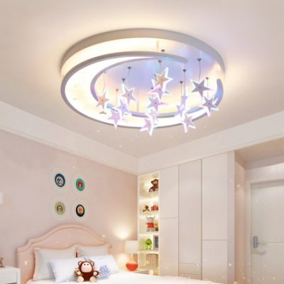 Đèn phòng ngủ trẻ em đèn sao trăng trần đèn phòng chủ phòng ngủ sáng tạo bé trai cô gái đơn giản hiện đại ấm áp lãng mạn không khí phòng khách Tmall elf đèn LED thông minh