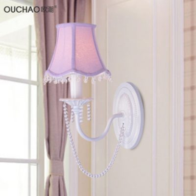 Công chúa phòng đèn tường Vườn Hàn Quốc Crystal American Bắc Âu Cô gái hiện đại Phòng ngủ trẻ em Đầu giường trang trí đèn