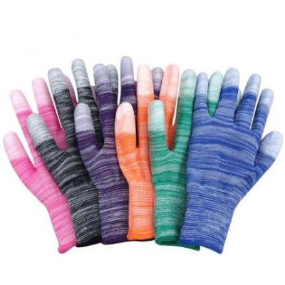 Đan bảo vệ đầu ngón tay găng tay nylon năm ngón với găng tay cao su sợi bông nhặt lao động ngắn