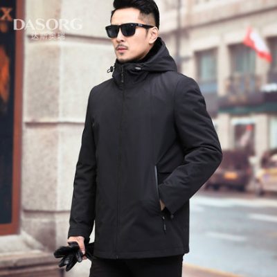 Winter Pie Vượt qua áo khoác nam chồn toàn bộ lông chồn trùm đầu Tất cả trong một tay áo dài vượt qua áo khoác ấm