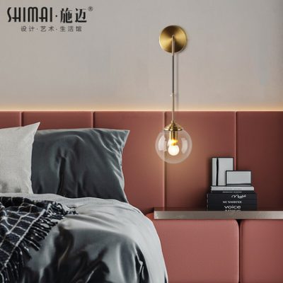 Đèn ngủ Bắc Âu đèn tường đơn giản và hiện đại LED sáng tạo ấm áp trang trí tường ma thuật đậu tường đèn phòng khách phòng ngủ đèn tường