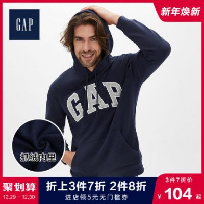 Gap Men Áo len lông cừu trùm đầu Áo 510981-2 Logo thời trang Áo đôi hợp thời trang