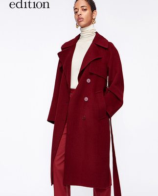 phiên bản áo khoác len hai mặt nữ 2019 mới mùa đông lỏng lẻo giữa trench coat áo len moco