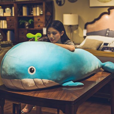 Dễ thương Cá voi Plush Đồ chơi Siêu mềm Gối Ngủ Búp bê Ragdoll Nữ hoàng Giường Búp bê Quà tặng Giáng sinh