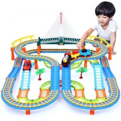 Li Xin Thomas đào tạo theo dõi đồ chơi câu đố cậu bé xe điện cậu bé thông minh não 3 tuổi