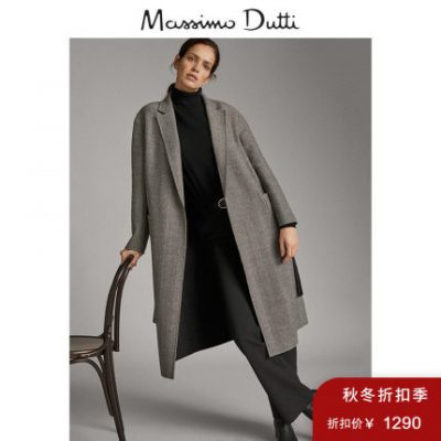 Khuyến mãi mùa thu và mùa đông Massimo Dutti dành cho phụ nữ thủ công hai mặt xương cá mịn áo khoác hạt mịn 06400502802