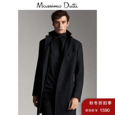Massimo Dutti Áo khoác nam mùa thu / đông Thu / đông với áo khoác len có thể tháo rời 02406162801