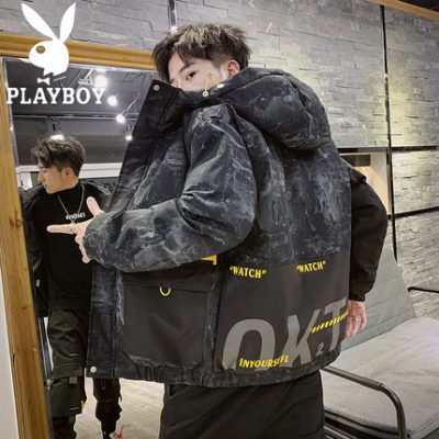Playboy cotton nam mùa thu và mùa đông Hàn Quốc áo khoác mùa đông thủy triều áo khoác xuống áo khoác nam thương hiệu áo khoác cotton ngắn