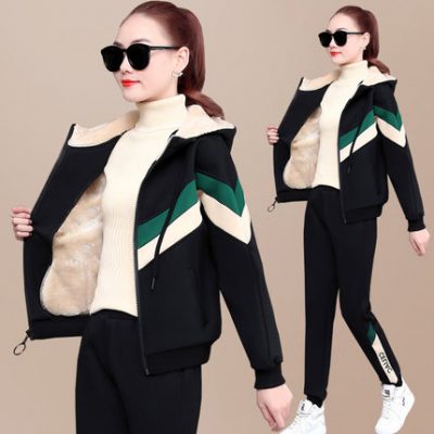 Áo len dày cộng với áo len nữ mùa đông 2019 mới mùa thu và mùa đông áo khoác thể thao bằng da cừu mùa đông 2020