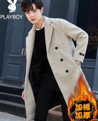 Áo khoác nam mùa đông Playboy áo gió dày trung ấm áo len nam xu hướng áo len Hàn Quốc