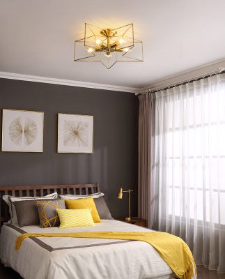 Tất cả đèn led đồng phòng ngủ Đèn trần Bắc Âu đơn giản hiện đại phòng trẻ em ấm lãng mạn hành lang ngôi sao lối đi đèn