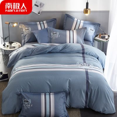 Người Nam Cực dệt vải bông tại nhà twill đang hoạt động in và nhuộm bộ bốn mảnh bộ đồ giường bằng vải lanh cotton quilt bộ 4 mảnh