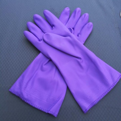 Thêm bông bảo vệ găng tay rửa chén cộng với nhung cao su chống thấm nước bền mùa đông lao động nhà xi măng nữ công nhân chống