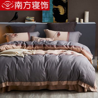 Bộ đồ giường miền Nam bốn miếng cotton chải bông trải giường chăn mùa đông đơn ký túc xá giường đôi cung cấp YS