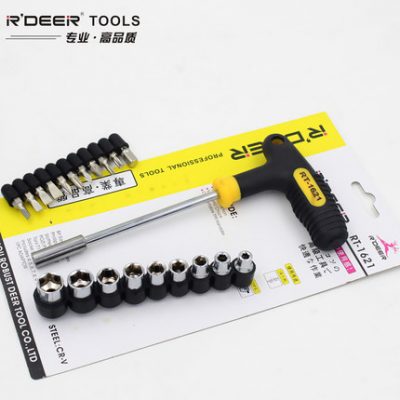 Hươu bay 21 chiếc T-socket ổ cắm tuốc nơ vít điều khiển bộ dụng cụ sửa chữa cơ khí RT-1621