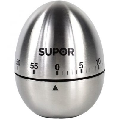 Đồng hồ bấm giờ Supor hẹn giờ cơ khí KG07B1 bằng thép không gỉ hình trứng nhắc nhở tiện ích thiết thực
