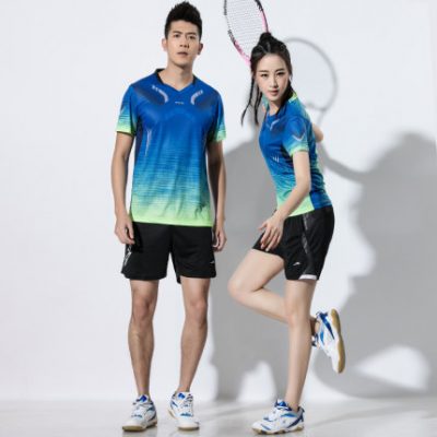 Bộ đồ cầu lông phù hợp với nam và nữ tùy chỉnh quần áo đội quần áo nhanh khô thấm mồ hôi tay ngắn quần short thể thao phù hợp với quần áo hai mảnh