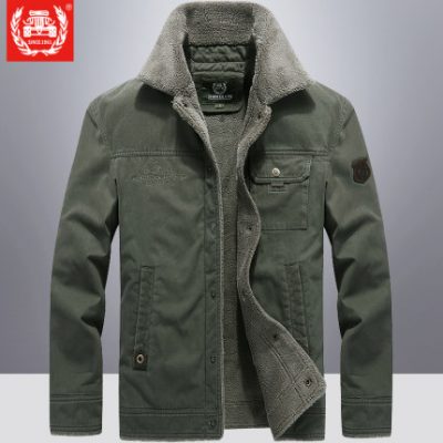 Mùa thu đông 2018 kinh doanh áo khoác cotton giản dị áo khoác cotton cộng với áo sơ mi nhung nhung xu hướng áo khoác cotton nam