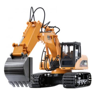 Máy xúc điều khiển từ xa sạc hợp kim máy xúc hợp kim kỹ thuật xe không dây đồ chơi trẻ em cậu bé máy xúc chống rơi
