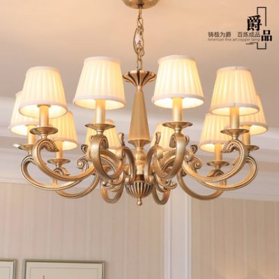 Đèn chùm Mỹ đầy đủ phòng khách ánh sáng bầu không khí phòng ngủ phòng ăn chiếu sáng đơn giản châu Âu trang trí nhà đầy đủ đèn chùm đồng