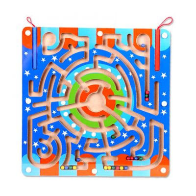 Phát triển mê cung từ tính giáo dục trẻ em đồ chơi bằng gỗ trí tuệ bút bi hạt mê cung khối xây dựng trò chơi cha-con