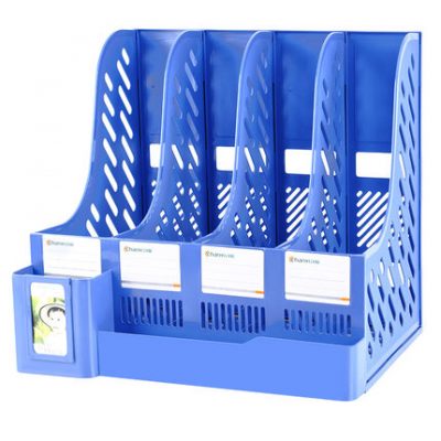 Dày tập tin giỏ kệ nhiều lớp bốn cột hộp văn phòng vật tư bách khoa toàn thư thông tin giá tập tin túi thư mục hộp lưu trữ khay lưu trữ giỏ sinh viên sử dụng giá sách bàn đơn giản để bàn văn phòng phẩm