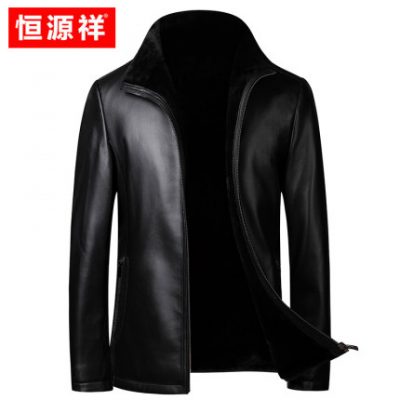 Hengyuanxiang trung niên da nam da nam kinh doanh mùa đông giản dị Hained lông nam một lớp dày