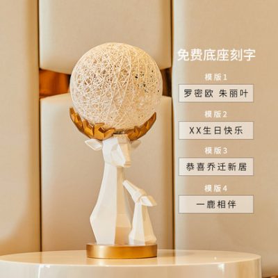 Sáng tạo hươu đèn bàn quà cưới phòng cưới dài ánh sáng phòng ngủ đèn ngủ trang trí nhà lãng mạn để gửi bạn bè