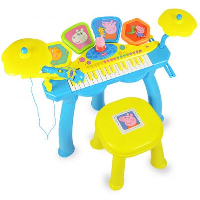 Piggy Trang Bàn phím đa năng Trẻ em có thể sạc lại Âm nhạc Đồ chơi Cô gái Piano Người mới bắt đầu với Micrô