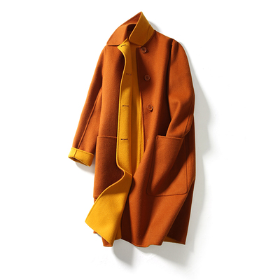 Rongmei [DY0623319] mùa thu và mùa đông dày và nhỏ gọn hai màu cashmere hai màu
