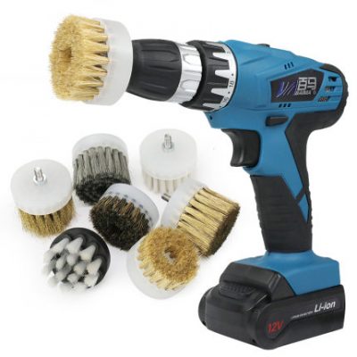 12S Sạc 12V Wenwan Cleaning Brush Đĩa Hair Brush Wheel Máy làm sạch Lông bàn chải Giày giặt Da Sofa Máy giặt