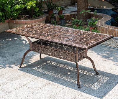 Bàn dài vuông nhôm đúc sân vườn phong cách châu Âu  BGSVNK_00002