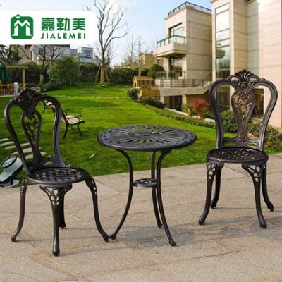 Bàn ghế ngoài trời Jialemei sân vườn ban công bàn ghế bàn ghế thư giãn kết hợp bàn ghế thư giãn chân sắt