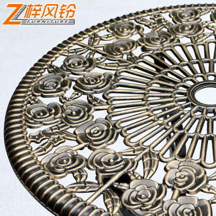 Bàn ghế ngoài trời Zifengling bộ ba tấm ngoài trời phong cách châu âu ban công sắt mỹ nghệ sân vườn bàn ghế nhôm đúc kết hợp bàn ghế (5)